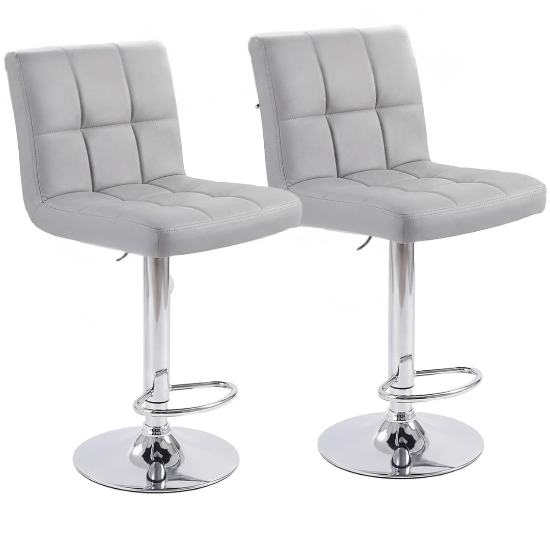 Set Of 2 Dumos 24" Counter Height Bar Chairs With Metal Base