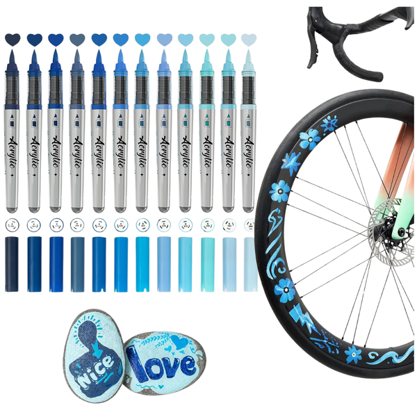 Acrylic Paint Markers 12 Blue Colors