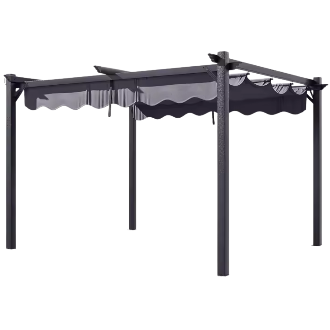 10' X 12' Pergola With Retractable Canopy