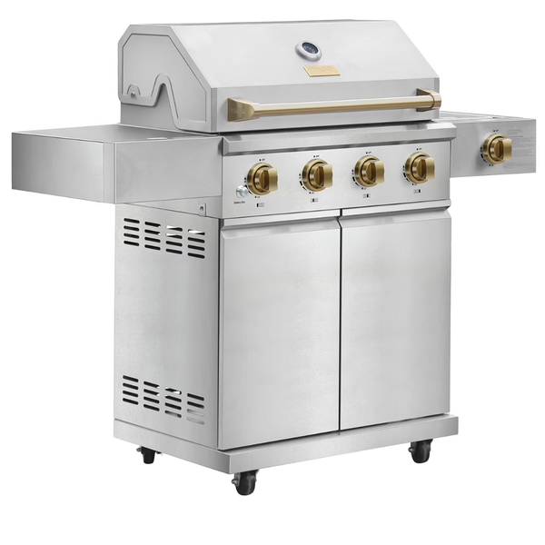 Gordon Ramsay Collections THOR Kitchen Outdoor Stainless Steel 4-Burner Gas Grill W/ Cover
