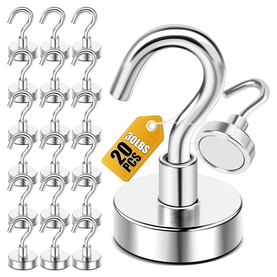 20-Pack 30lbs Heavy Duty Magnetic Hooks