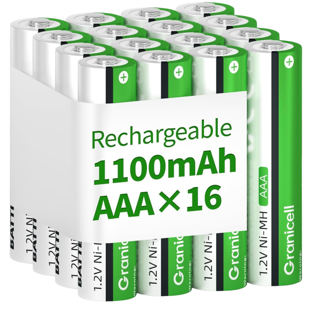 16-Pack Granicell NiMH Rechargeable AAA Batteries