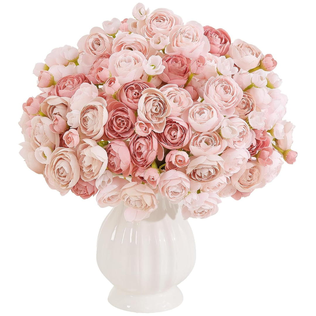 20-Piece U'Artlines Mini Ranunculus Artificial Flowers Bouquet (multiple Color Options)