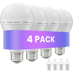 4-Pack 60W Equivalent 12W Rechargeable LED Light Bulbs