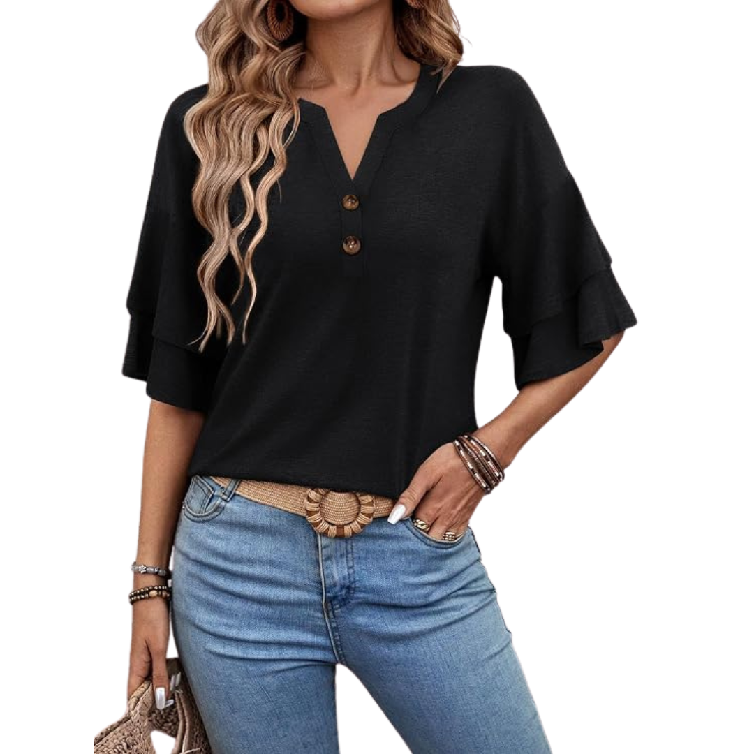3/4 Length Sleeve Women's Tops (2 Colors)