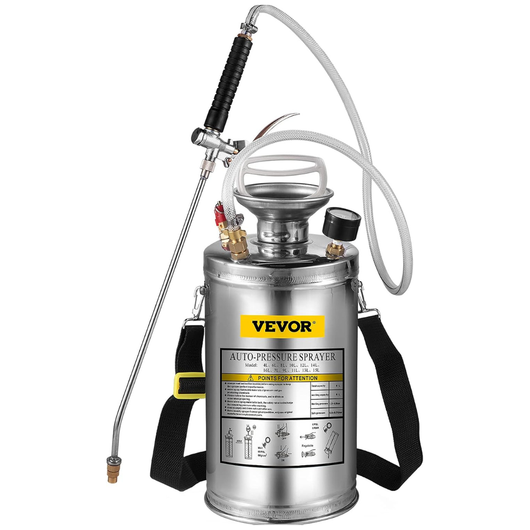 Happybuy 1.5 Gallon Stainless Steel Pump Sprayer W/ 16" Wand & Adjustable Nozzle