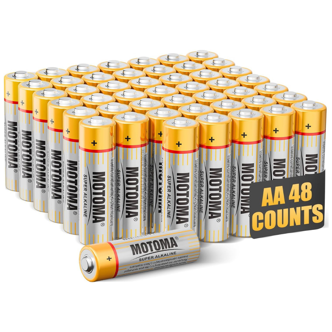 48-Pack Motoma 1920mAh Alkaline AA Batteries