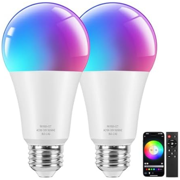 2-Pack Brightever Smart Bluetooth A19 Color Changing LED Light Bulbs