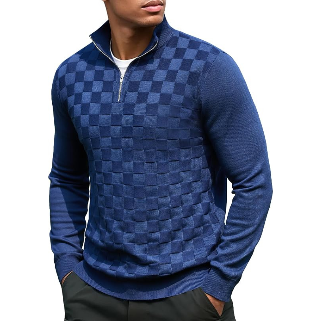 Coofandy Men's Long Sleeve Quarter Zip Pullover Sweater (2 Colors)
