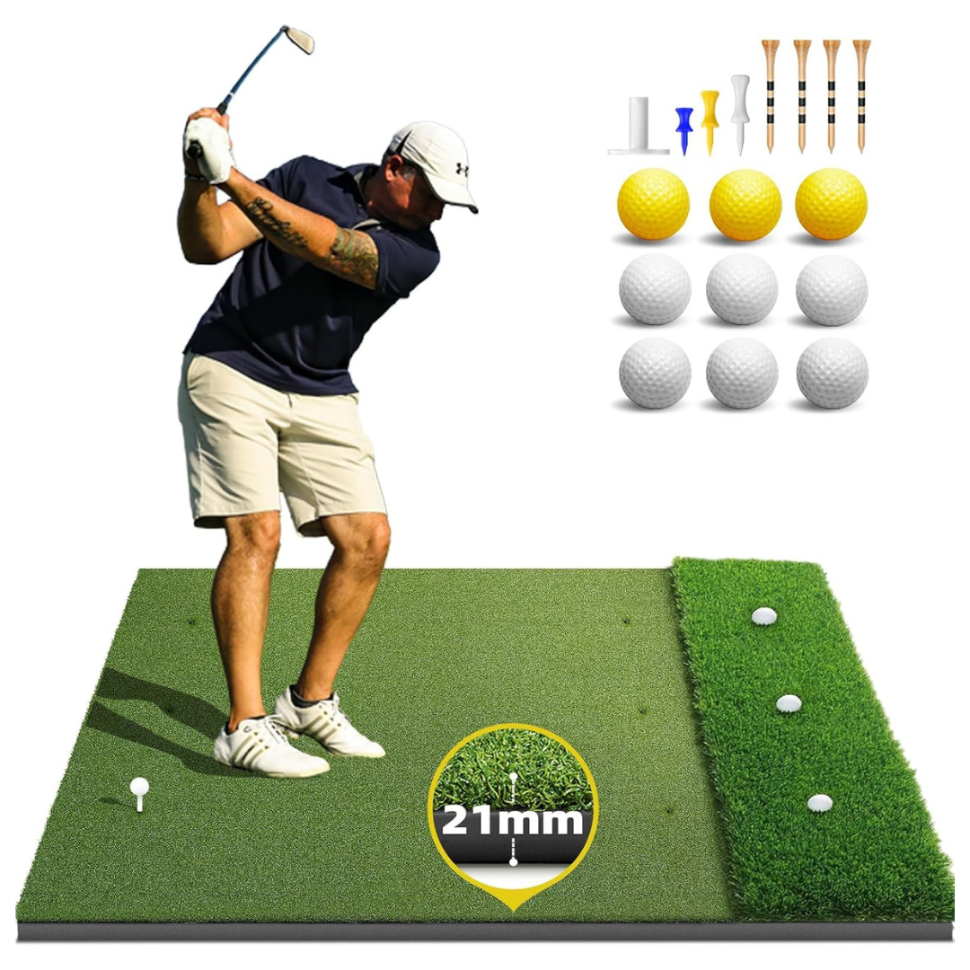 Bltend Dual Turf 5' X 4' Golf Hitting Practice Mat