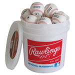 24-Count Rawlings Official League Practice Baseballs In A Bucket