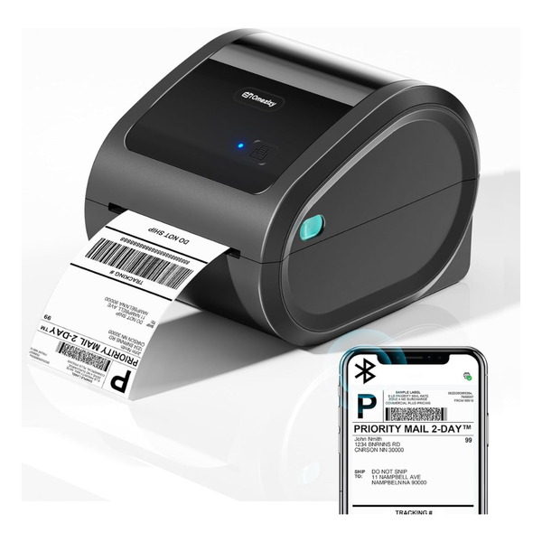 Bluetooth Shipping Label Printer With Built-in Label Bin (Various)