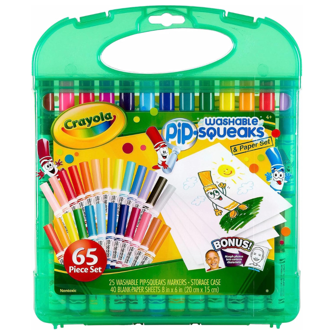 65-Count Crayola Pip Squeaks Mini Markers And Paper Set