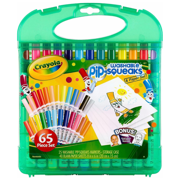 65-Count Crayola Pip Squeaks Mini Markers And Paper Set
