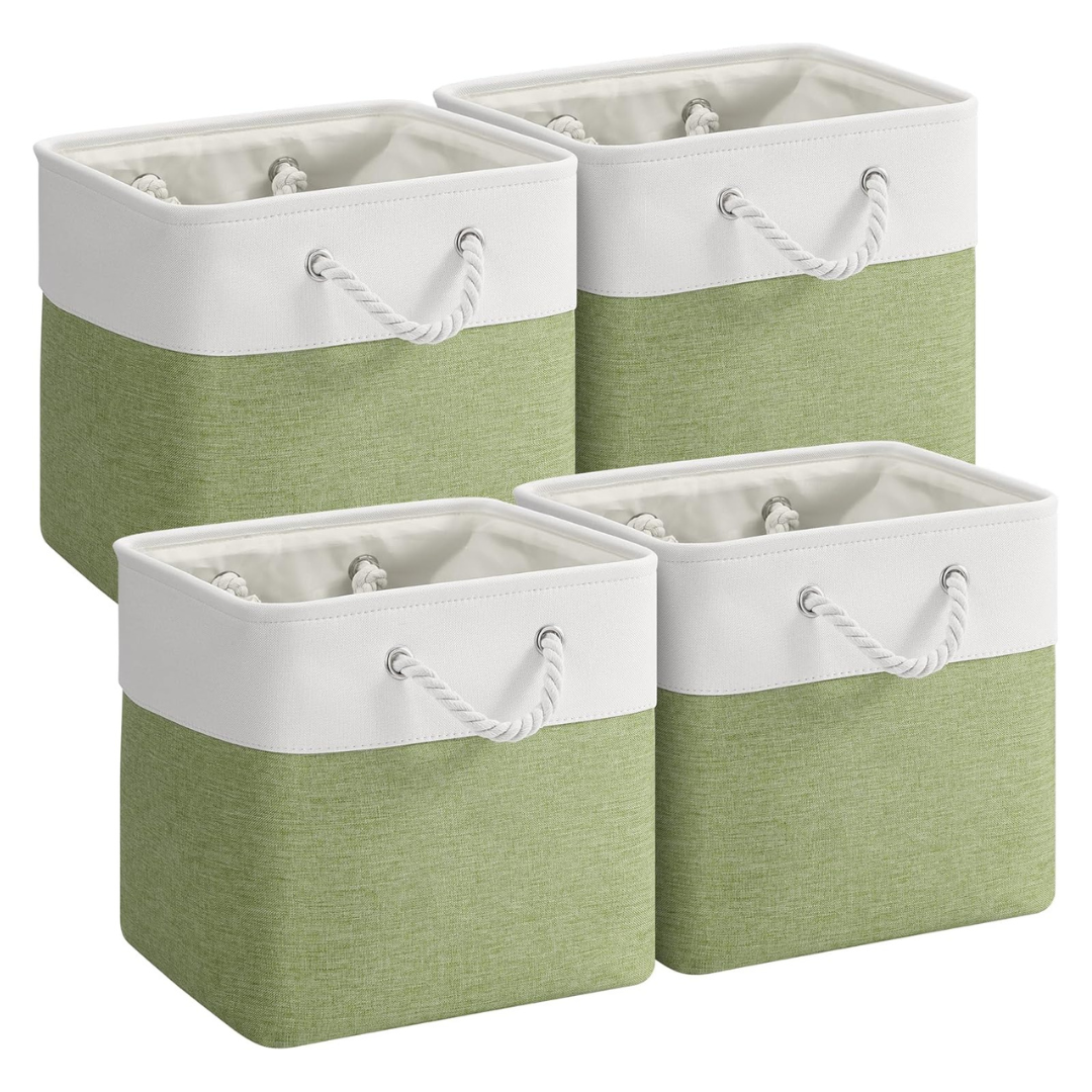4-Pack 12'' X 12'' Foldable Fabric Cube Storage Bins W/ Handles