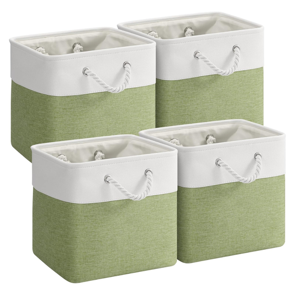 4-Pack 12'' X 12'' Foldable Fabric Cube Storage Bins W/ Handles
