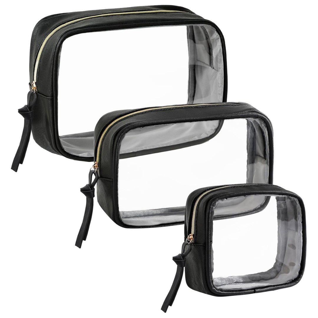 3-Pack Women's Water Resistant Travel Toiletry Bag