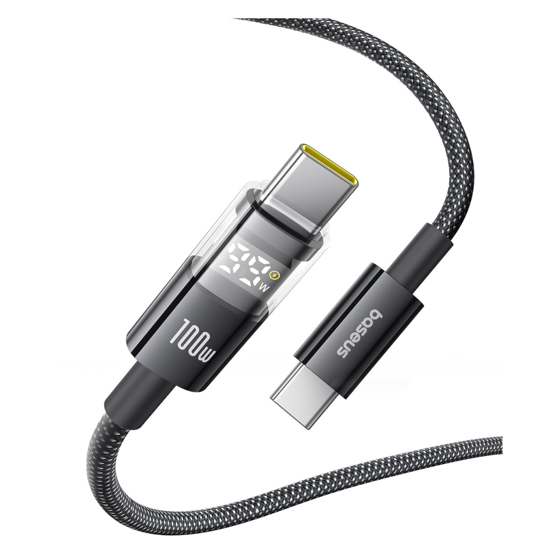 Baseus 100W 5A Fast Charging USB-C Cable With LED Display