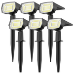 6-Pack Waterproof 72-LED Solar Spot Lights With 3 Modes (Cool White)