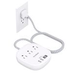 One Beat 6' Flat Plug Power Strip W/ 3 Outlets 4 USB Ports