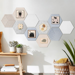 10-Pack Fwpelt Hexagon Felt Pin Cork Boards (Mixed)