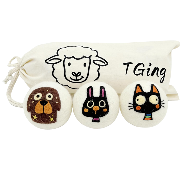 3-Pack TGing 3.2" Reusable Wool Dryer Balls