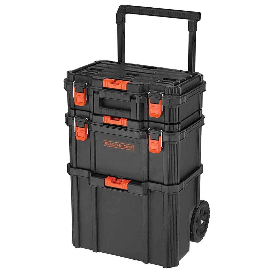 3-Piece Black+Decker Stackable Storage System Set