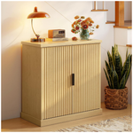 Fluted Console Cabinet Sideboard With Adjustable Shelf