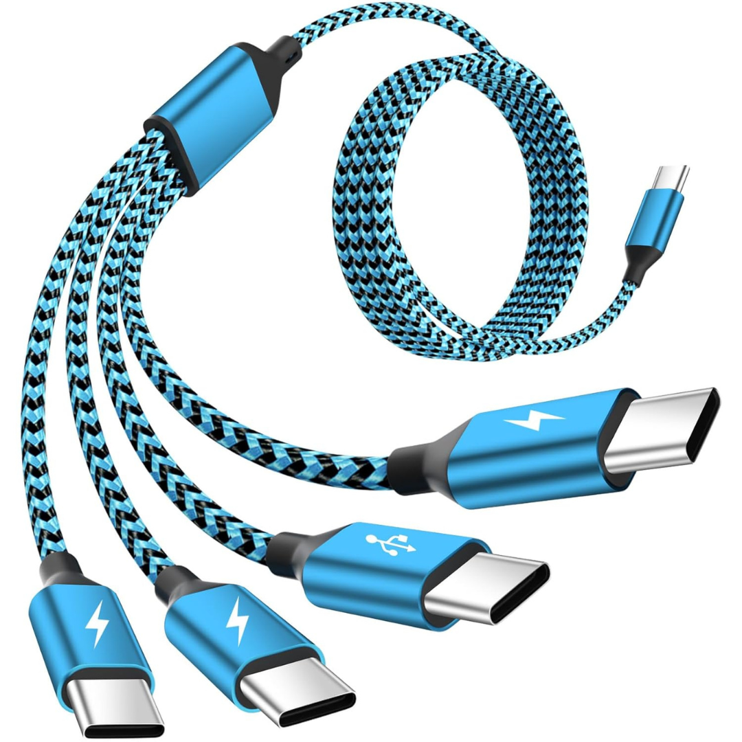 4-in-1 USB-C Multi-Device Charging Cable With Four Type-C Ports