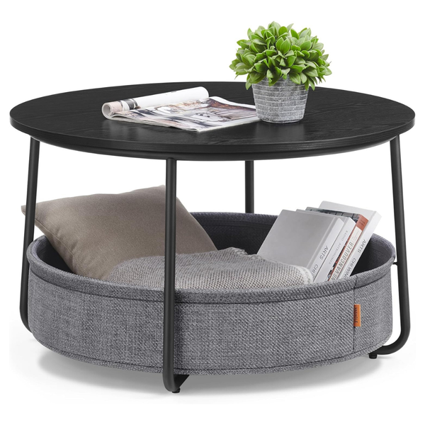 Round Center Coffee Table With Storage (2-Colors)