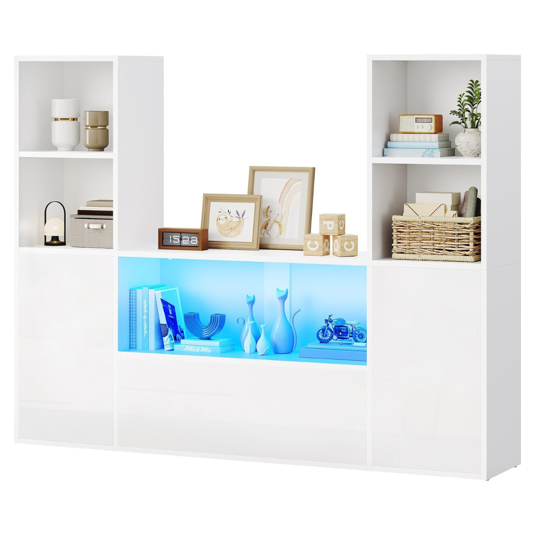 Castle Bookcase With Storage & Adjustable LED Lights