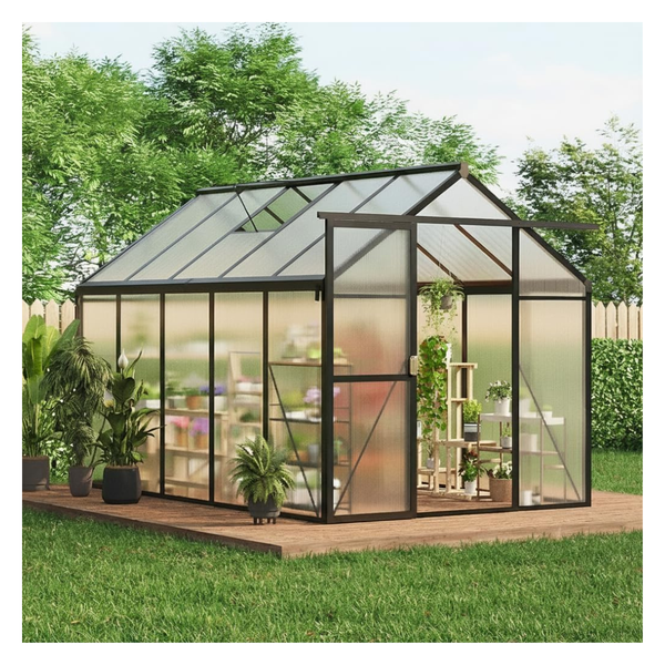 6ft X 10ft Polycarbonate Greenhouse With Roof Vent