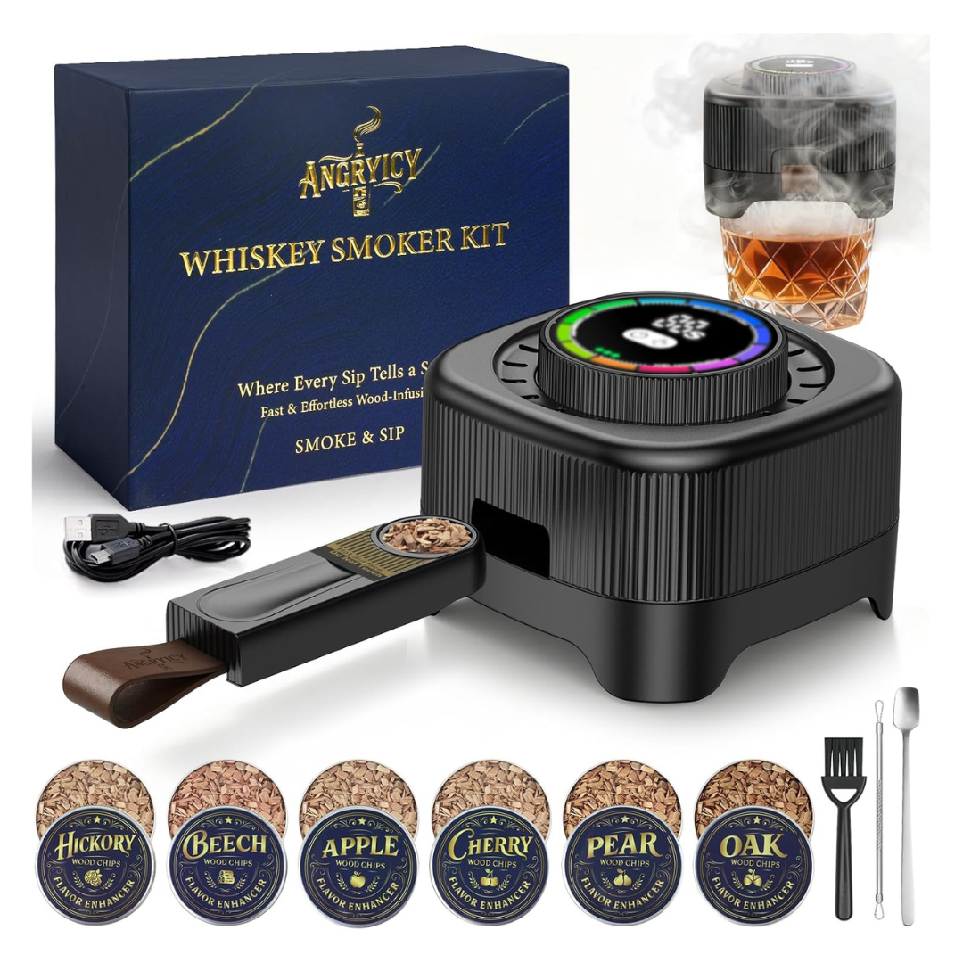 Electric Whiskey Smoker Kit With 6 Wood Chip Flavors