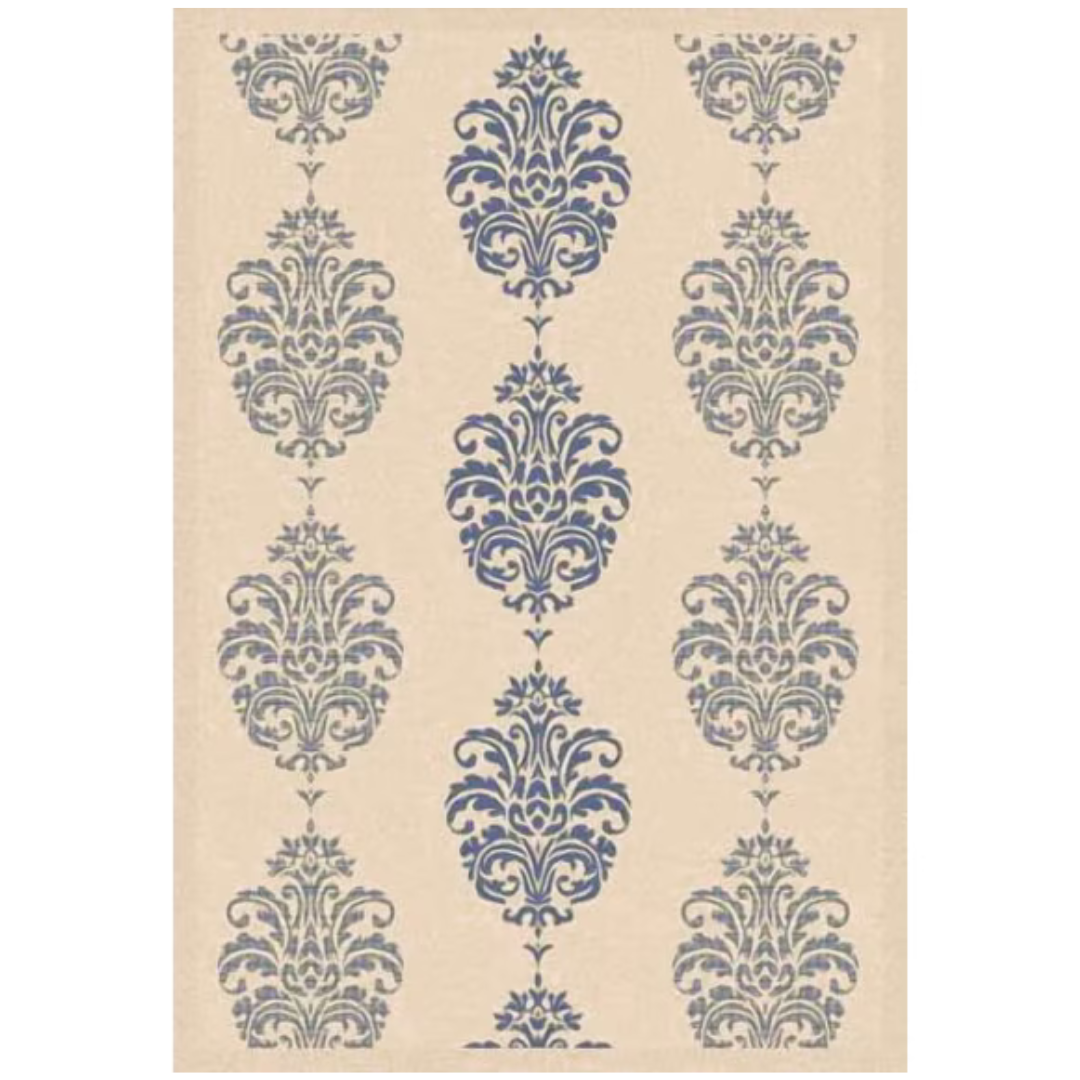 5'3" X 7'7" Safavieh Courtyard Jenny Medallion Indoor/Outdoor Area Rug (Natural/Blue)