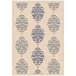 5'3" X 7'7" Safavieh Courtyard Jenny Medallion Indoor/Outdoor Area Rug (Natural/Blue)