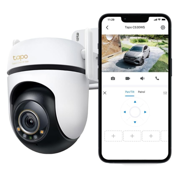 Tapo 3K 5MP Outdoor Pan/Tilt Security Wi-Fi Camera W/ 360 View & Motion Tracking