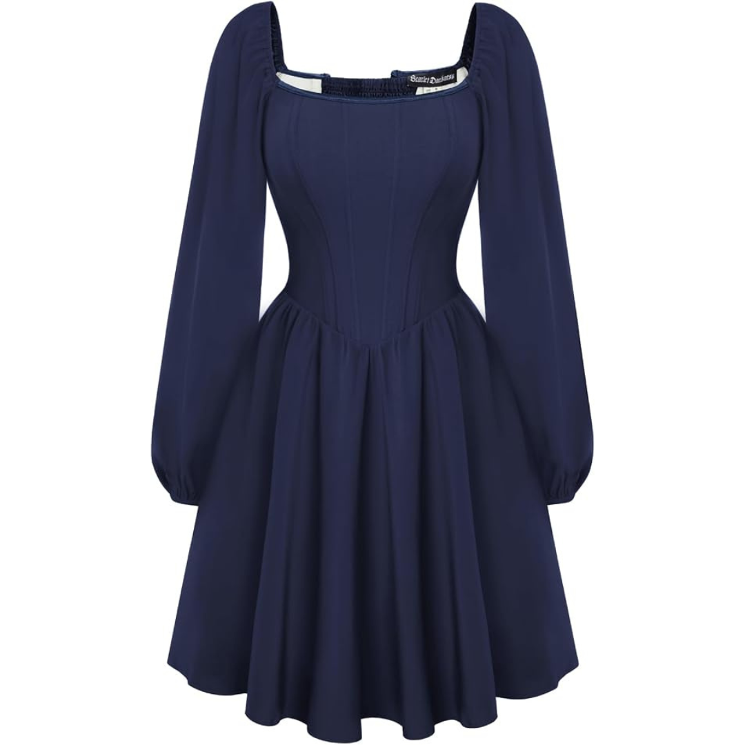 Renaissance Corset Dress Long Sleeve Party Mini Dress