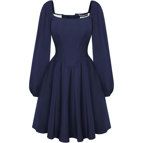 Renaissance Corset Dress Long Sleeve Party Mini Dress