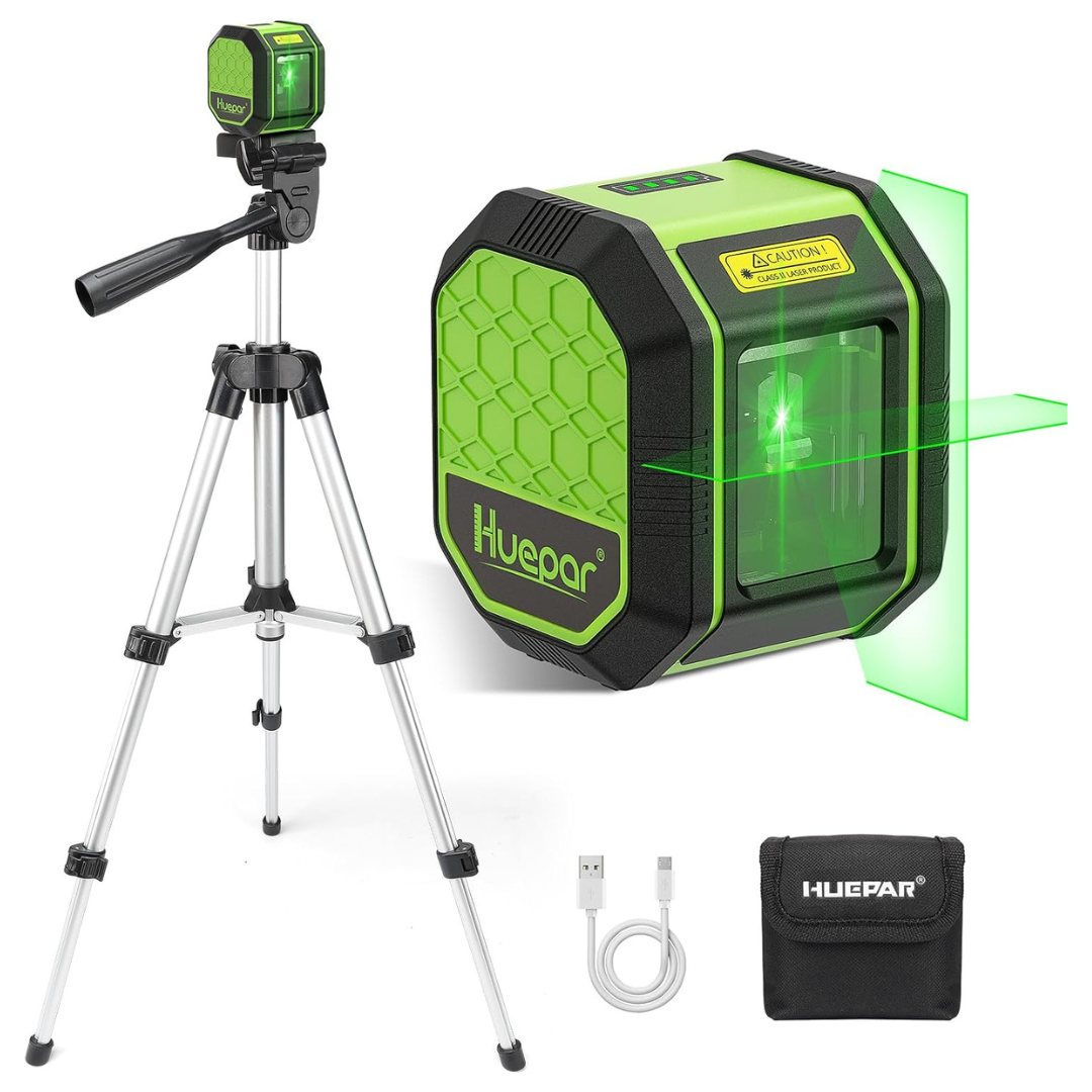 Huepar Self Leveling Green Laser Level Tool With Tripod 100 Ft Range