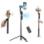 Portable 360deg. Magnetic Tracking Phone Tripod With Light