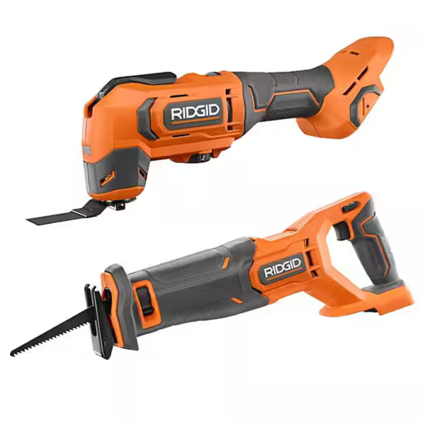RIDGID 18V Cordless 2-Tool Combo Kit With Oscillating Multi-Tool And Reciprocating Saw