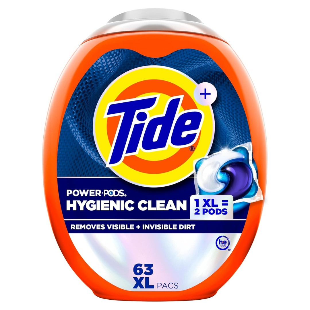 63-Count Tide Hygienic Clean Heavy 10x Duty Power PODS Laundry Detergent Pacs (Original)