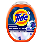 63-Count Tide Hygienic Clean Heavy 10x Duty Power PODS Laundry Detergent Pacs (Original)