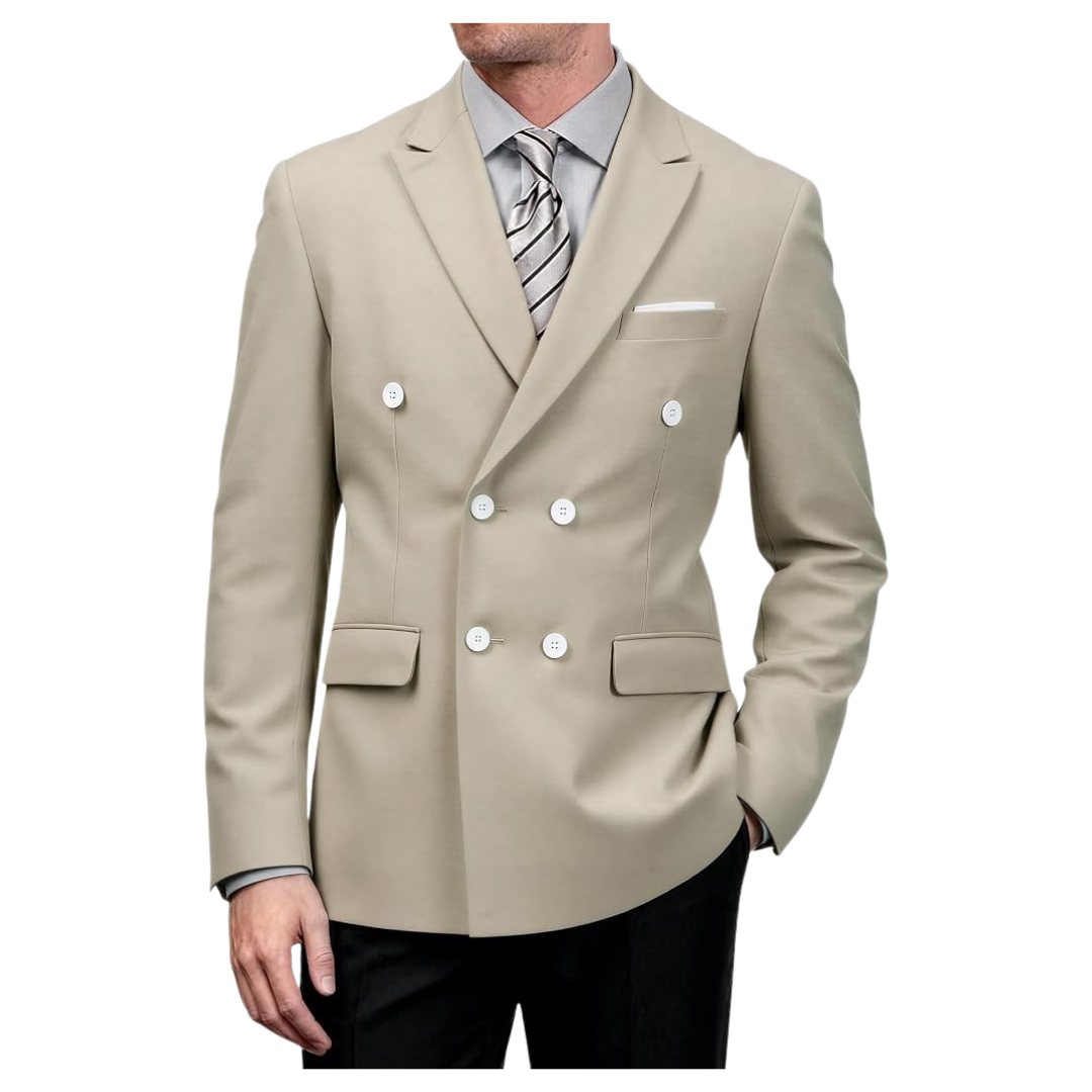 Boyland Men's Double Breasted Solid Color Sport Blazer