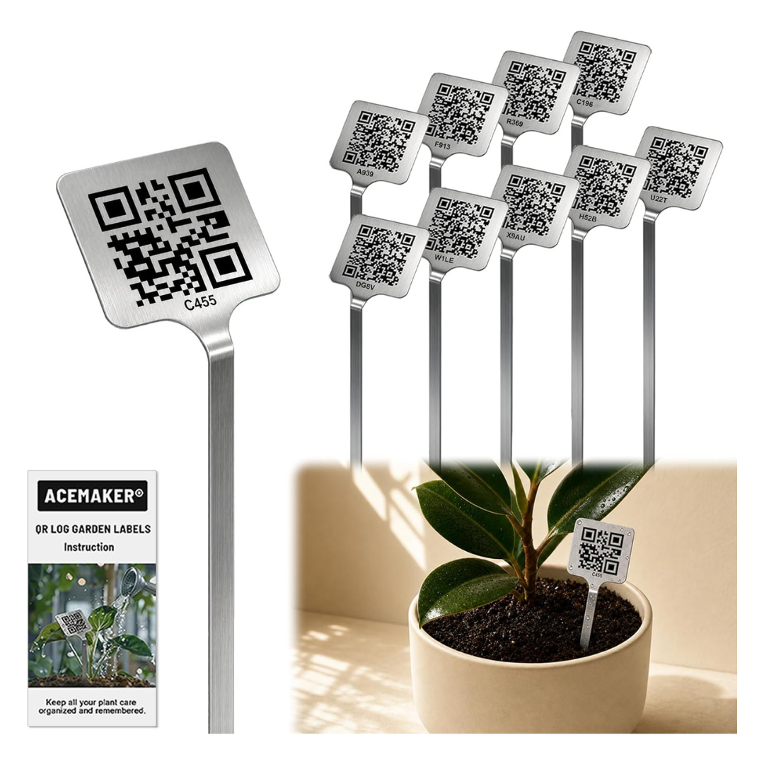 10-Piece Acemaker Scan-to-Record QR Plant Labels