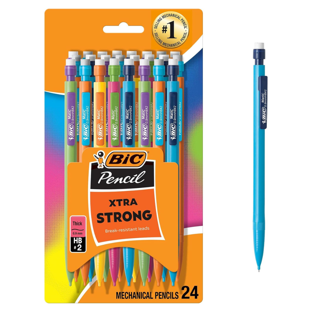 24-Pack BIC Xtra Strong Thick Point Mechanical Pencils With Erasers
