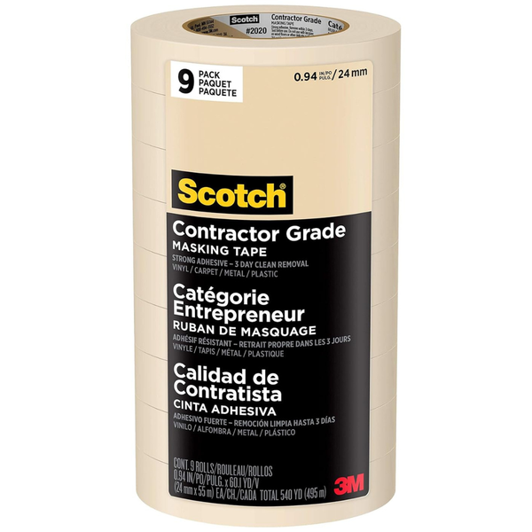 9-Pack Scotch Contractor Grade Masking Tape (0.94" X 60.1 Yards)