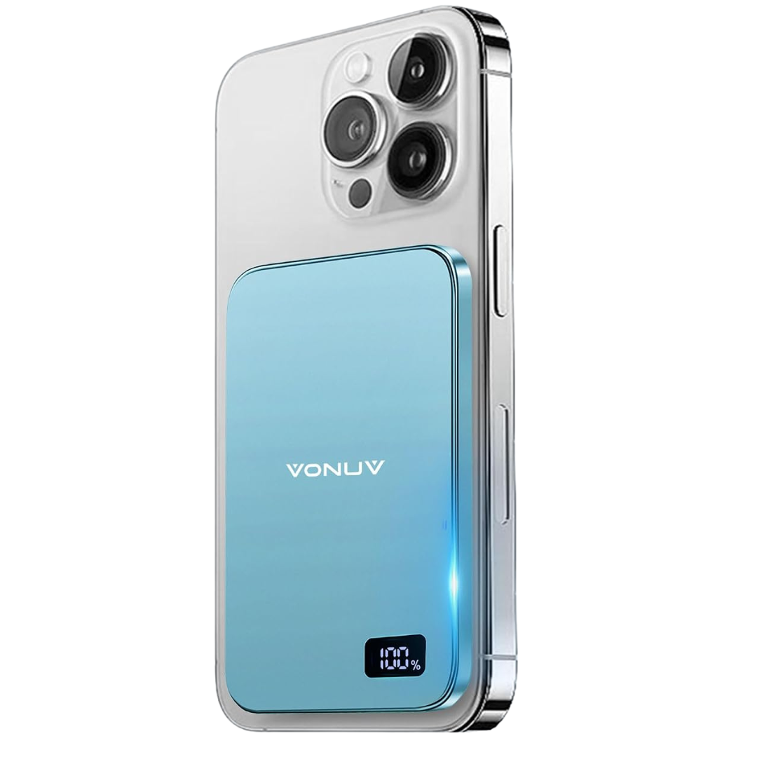 15W 5000mAh Magnetic Portable Power Bank W/ USB-C Cable (4 Colors)