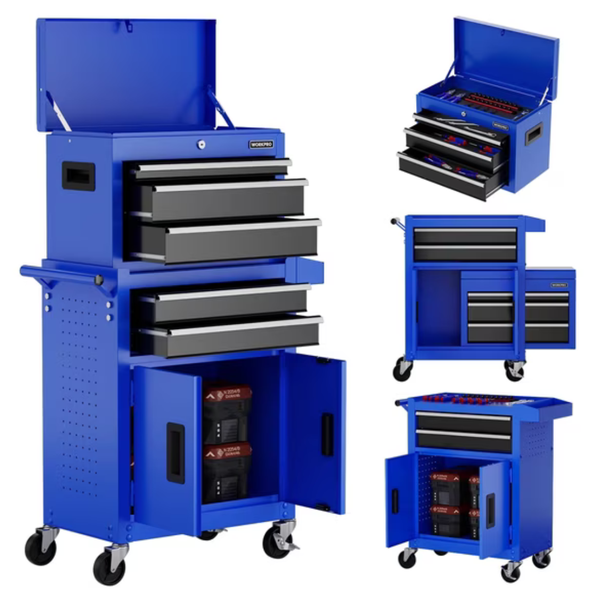 WorkPro 20" 5-Drawer Rolling Tool Chest (Blue)