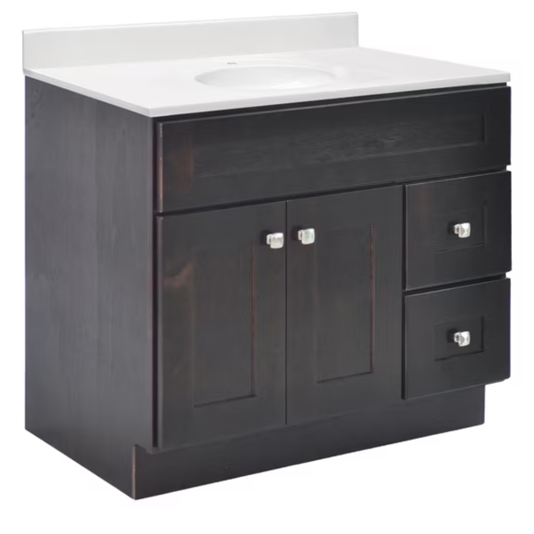 Design House Brookings 37" X 22" Ready To Assemble 2-Door 2-Drawer Bath Vanity